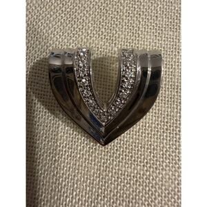 Vintage Sterling Silver Chevron Pendant 925